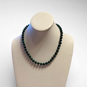 Vintage Natural Stone Green Beaded 18” Necklace